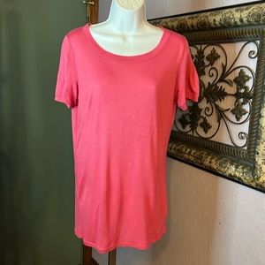 Armani Collection | Short Sleeve Cashmere Blend Coral Tee Sz 10